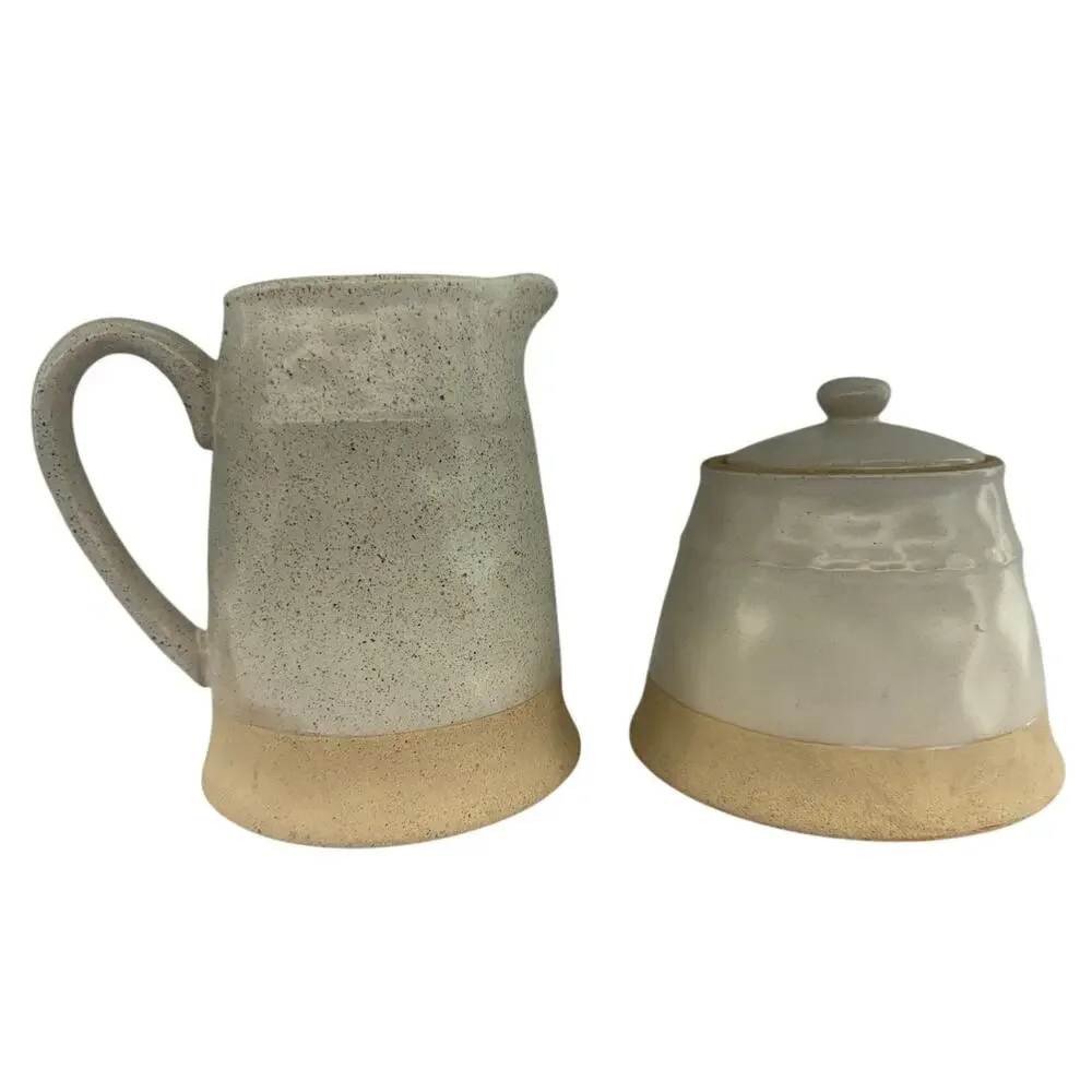Pfaltzgraff Stoneware Sugar Bowl & Creamer Set Microwave Safe